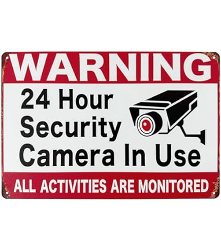 Amazon | プラスチック看板 『WARNING/24時間監視中』 CA-2