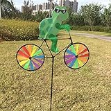 かわいい動物の自転車の風車ウィンドバイクカイト庭の芝生の飾りの子供の屋外飛行のおもちゃ (カメ)