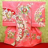 【雪輪・御所車・毬・ピンク】 女児　初着　祝着 のしめ 産着 女の子のお宮参り着物