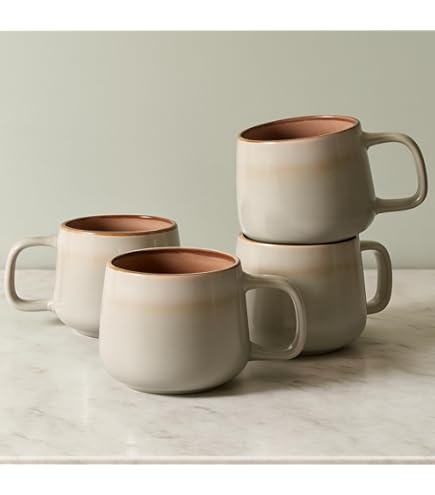 AmorArc 16oz Ceramic Coffee Mugs, Set Of 6, Matte Multicolor, Dishwasher And Microwave Safe