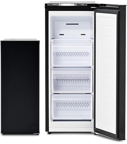 Amazon | [山善] 冷凍庫 スリム 右開き 70L YF-SFU70(B) ブラック