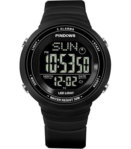Amazon.co.jp: LED Watch ユニセックス レッドLED数字表記 腕時計