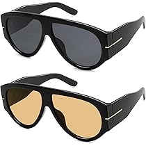 SOJOS Trendy Oversized Square Sunglasses For Women Large Metal Frame