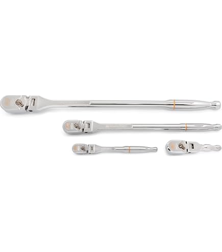 thumbnail image 2 of Powerbuilt Pro Tech 4-Piece Long Reach Flex Head Ratchet Set – 72 Tooth, 240238 2 of 4