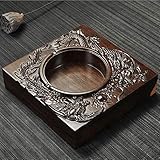 CXQ 全体ブロックエボニー灰皿レトロフィッティングソリッドウッドオフィス