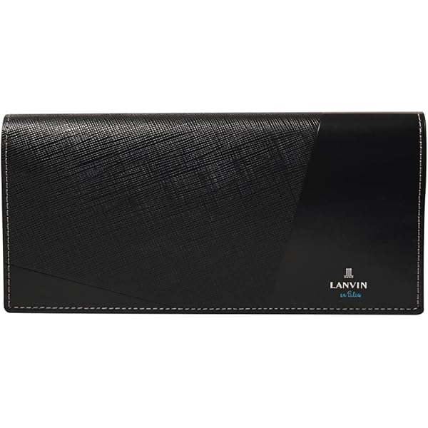 LANVIN ブラックレザー 長財布 ランバン ランバンオンブルー 財布 長財布 黒(ブラック)/青(ブルー