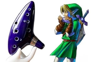 The Legend of Zelda Ocarina of Space-Time 12 Hole Ocarina Alto C Blue with Stand