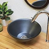 信楽焼 洗面ボール【黒マット（ミニ） tr-1180】手洗い鉢 洗面鉢 洗面器 洗面シンク 洗面ボウル 洗面台 手洗い 手洗い器 陶器洗面 陶器 焼き物 しがらき焼 おしゃれ オシャレ 和風 洋風