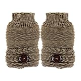 (サンライン)Sun Line 秋冬 新作 半指のつまみのボタン毛糸女手袋 グローブ 手ぶくろ　冬 保温 暖かい 厚手 ふわふわ　　 (カーキ)