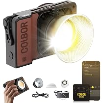 Amazon | 撮影用ライト, COLBOR W100 COB超軽量ビデオライト 345g 静音 