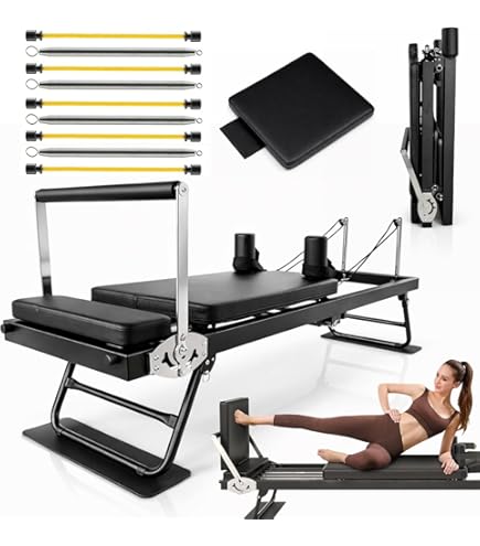 Amazon.co.jp: Li Fitness ピラティス リフォーマーマシン、オーク