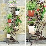 ZYN フラワースタンドアイアンアートヨーロッパスタイルのバルコニー多層プラントスタンド (色 : Vintage copper, サイズ さいず : L45CM*W27CM*H80CM)