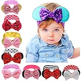 赤ちゃんの女の子のヘアバンドMetalic弓ヘッドバンド新生児Headwear写真プロップfor新生児 US サイズ: one size カラー: マルチカラー