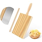 TIAMORK Gnocchi Paddle Wooden Butter Paddles Wood Gnocchi Pasta Board Strippers Natural Italian Pasta Maker Board for Bamboo 