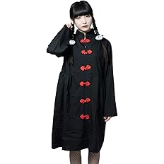 Amazon Co Jp エーシーディーシーラグ チャイナボタンワンピース 膝丈ワンピ 原宿系 個性的 病み 衣装 ブラック レッド ファッション
