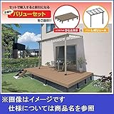三協アルミ 　バリューセット　人工木デッキ ひとと木2 ＋ テラス屋根 レボリューＡ 1.5間×8尺 デッキ：ロング（H=700)　 テラス：出幅移動収まり　Ｆ屋根　ポリカーボネート板 　パイン