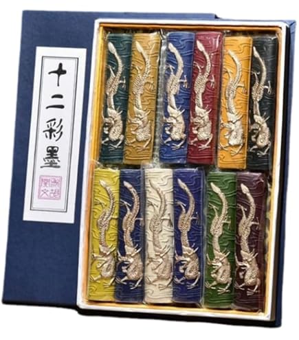 Amazon | 呉竹 墨 彩墨 深美 14点セット 固形墨 AK8/14V | 墨・墨汁