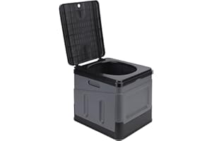 キャンプ用ポータブルトイレ、丈夫な大人用蓋付きポータブルトイレ、シートカバー付き折りたたみ式緊急車用うんちトイレ、最大積載量100kg、ハイキング旅行ビーチトラック用