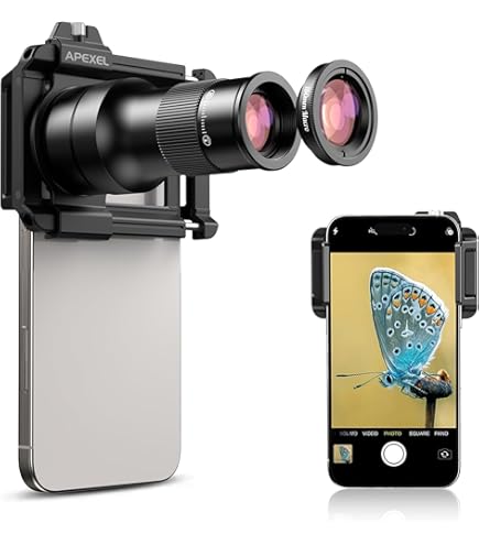 Amazon.co.jp: 7 in1 スマホ用カメラレンズ HD22倍望遠レンズ付き (白 