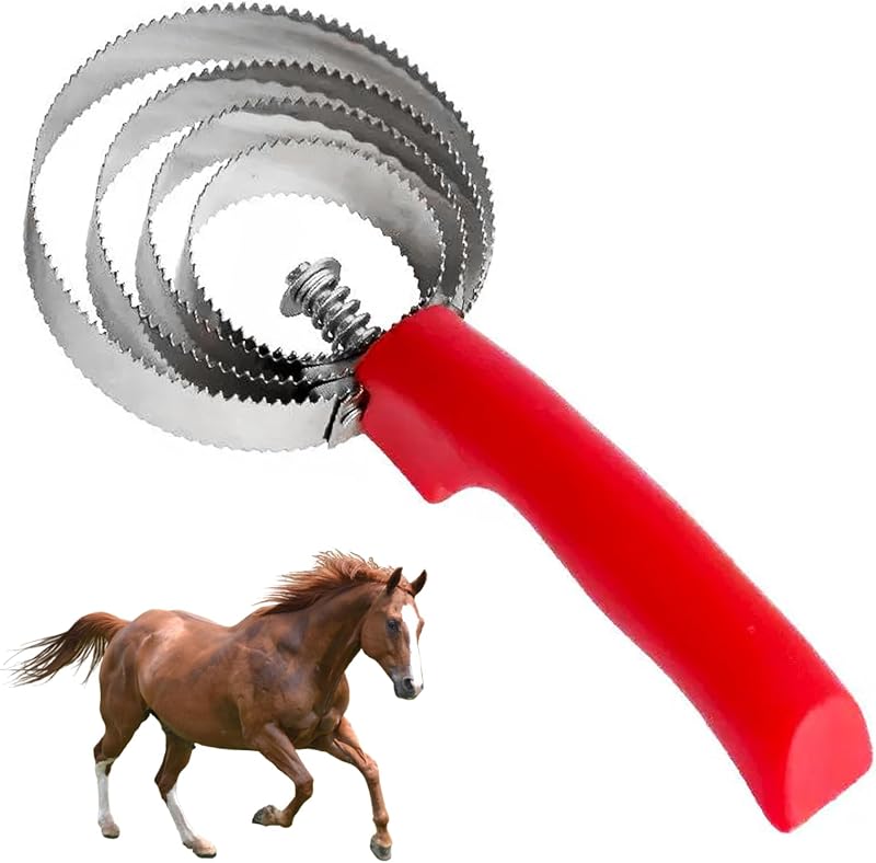 EsiFare 馬用ブラシ 櫛 ステンレス鋼 掻き工具 牛・羊・馬や家畜のかゆみブラシ 脱毛くし お手入れ用品 馬の美容用品 初心者適用 ペット用品 かゆみ取り 牛の毛づくろい用の櫛 家畜の脱皮櫛 馬掃除用ブラシ