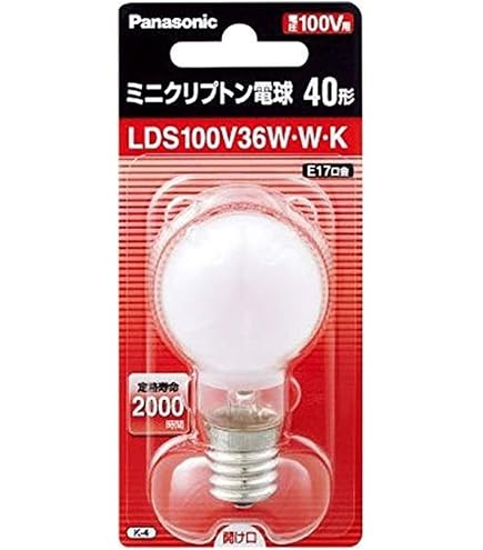 Amazon | パナソニック ミニクリプトン電球 100V 40W形(36W) E17口金