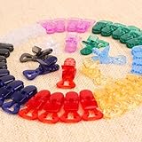 カラフルのベビー用品 おしゃぶりホルダー タオル止め 服止め 総40点（透明、ピンク、レッド、ブルー、ブラウン、ライトブルー、イエロー、グリーン各5個）