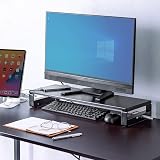 モニター台 パソコン台 机上台 卓上 USB ハブ付き 電源タップ 増設 モニタースタンド 幅60cm 奥行20cm 机上ラック 液晶モニター台 ブラック