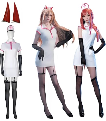 Amazon.co.jp: チェンソーマン マキマ コスプレ 衣装 ウィッグ 靴 追加