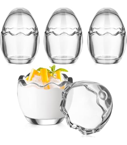 Amazon｜4個 プリンカップ デザートカップ 耐熱ガラス 蓋付きおしゃれ