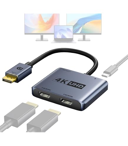 Amazon.co.jp: DisplayPort スプリッターMSTハブ 4K@60Hz DisplayPort
