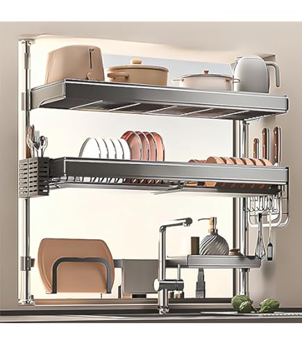 Amazon｜組み立て式 ツッパリ 水切りラック 突っ張りラック｜水切り