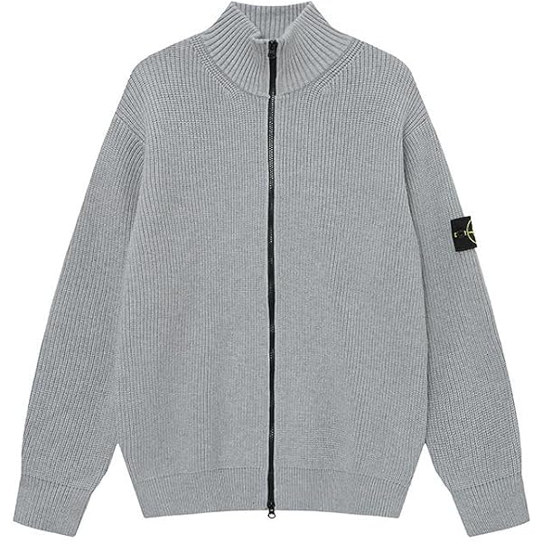 Amazon.co.jp: 25FW Stone Island Solid Zipper Sweater Unisex Stand
