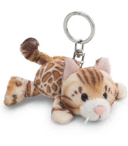 Amazon.co.jp: ニキ キーホルダー 猫 ストライプ 星 5cm - ブラウン
