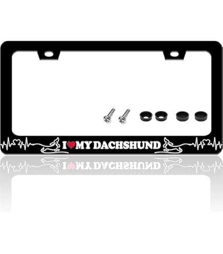 Dujiea Pink Flamingo License Plate Frames - 2 Pack Aluminum Car Tag Frames With Screw Caps