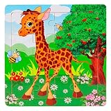 Yeefant 16ピース パズル おもちゃ幼児 積み木 木製 子供 知育おもちゃ 知能開発 赤ちゃん 大脳・言語 思考 活性化 木製パズル 知育玩具 プレゼント