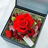 花由 プリザーブドフラワー ボックスフラワー hana*cube 1月ガーネット