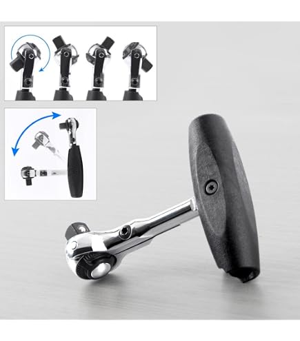 Observer Tools Dual Flex Drive Ratsche – 1/4 Zoll, 72 Zähne, Mit Doppel-Flexkopf & Schnellspanner
