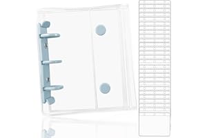 OKAWASI シール帳 透明 A8サイズ レフィル30枚付き シール バインダー シール手帳 女の子 はがせる シール収納(ネイビーブルー)