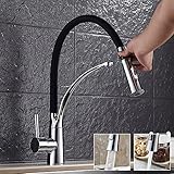 everso キッチン水栓 シャワー 混合水栓 キッチン用水栓 伸縮 ステンレス キッチン用水栓金具 浄鉛処理 360度回転 冷温切り替え ホースが伸びる 蛇口
