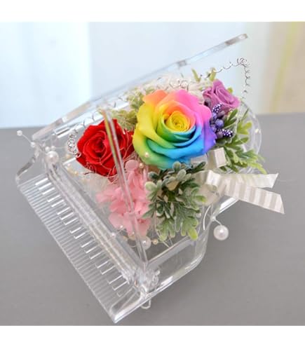 Amazon｜プリザーブドフラワー レインボー ガラスドーム 1個 花