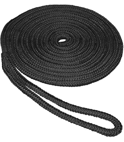 Seachoice Double Braid Nylon Dock Line - 1/2 Inch X 20 Ft With Eye Splice, Teal Green