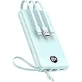 VEEKTOMX Power Bank with Built-in Cables, 20000mAh USB C Portable Charger with 5 Outputs & 2 Inputs and LED Display, External