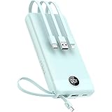 VEEKTOMX Power Bank with Built-in Cables, 20000mAh USB C Portable Charger with 5 Outputs & 2 Inputs and LED Display, External