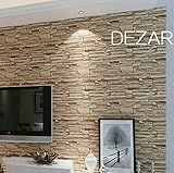 DEZAR DIY 壁紙シール レンガ 簡単貼付シールタイプ 61cm×10m リフォーム ウォールステッカー 防水 (ベージュ)
