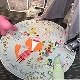 HmloverカスタマイズされたトレンディCartoon床エリア絨毯マットベビークロール子供子供部屋カーペット、ラウンド形状、玩具ストレージバッグBraided Rug Bigカーペット diamet