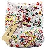 iZiv新生児1厚いおむつ付きオーガニック幼児防水/調整/再利用可能/洗えるポケット布おむつのフィット赤ちゃん0.5-3歳（フラワー）