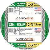 Cerro 138 – 1603 ARフィート12 / 3 UF with Groundワイヤ、25-foot、グレー 25 ft グレー 138-1603AR 1