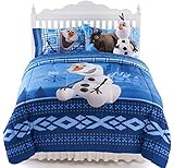 Disney's Frozen OLAF & SVEN Full Comforter & Sheet Set (5 Piece Bed In A Bag) [並行輸入品]