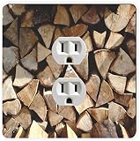 Rikki Knight Pile Of Wood Logsシングルコンセントプレート