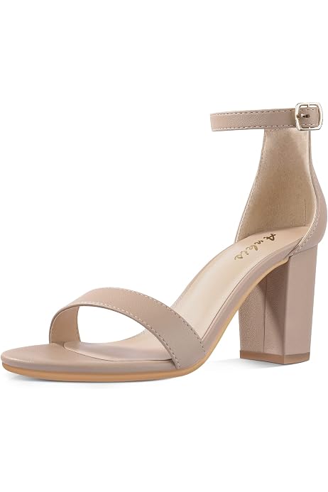Chunky High Heel Ankle Strap Sandals 